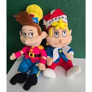 Kellogg 1999 Crackle Pop 14" Plush Toy Doll Elf Lot Sasco Rice Krispies